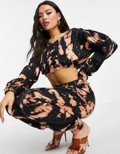 Outlet ✨ Public Desire Off Shoulder Sweat Co Ord In Acid Wash For Women Multi ✔️ -Outlet Women's Public Desire Store unnamed file 3959