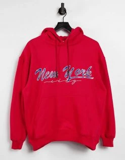 Wholesale 👍 Public Desire Motif Hoodie In Red For Women 💯 -Outlet Women's Public Desire Store unnamed file 3965