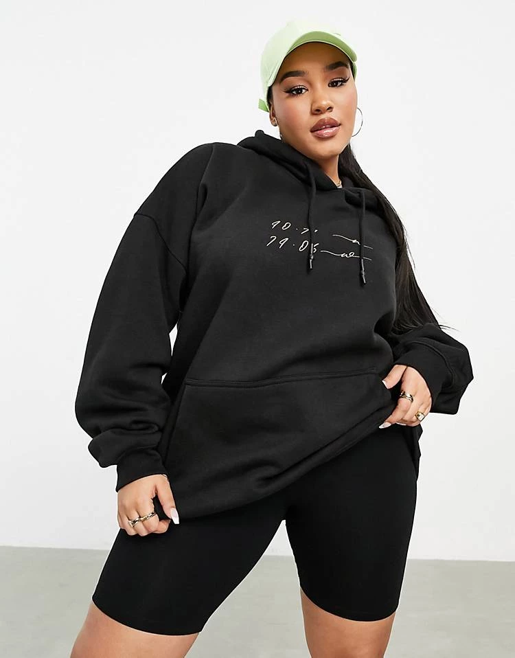 Deals ⌛ Public Desire Curve Motif Hoody In Black For Women ⭐ 4 Deals ⌛ Public Desire Curve Motif Hoody In Black For Women ⭐ - Image 2