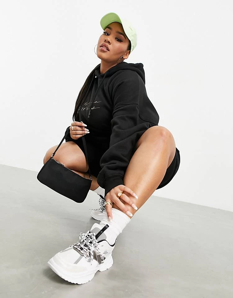 Deals ⌛ Public Desire Curve Motif Hoody In Black For Women ⭐ 6 Deals ⌛ Public Desire Curve Motif Hoody In Black For Women ⭐ - Image 4