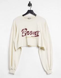 New 😍 Public Desire Motif Cropped Sweat In White For Women 🔥 -Outlet Women's Public Desire Store unnamed file 3980