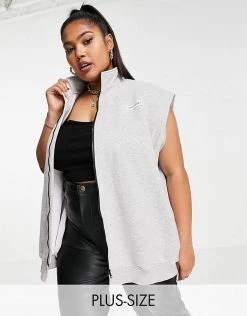 Promo ⭐ Public Desire Curve Funnel Neck Gilet In Grey For Women Grey Marl 😍