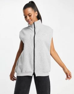 Hot Sale ❤️ Public Desire Funnel Neck Gilet In Grey For Women Grey Marl 👏