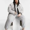 Best reviews of 🌟 Public Desire Curve Maxi Jacket In Quilting For Women Grey 💯
