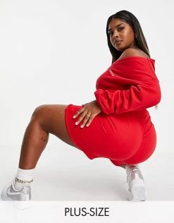 Promo ✨ Public Desire Curve Sweat Short Co Ord In Red For Women 👍