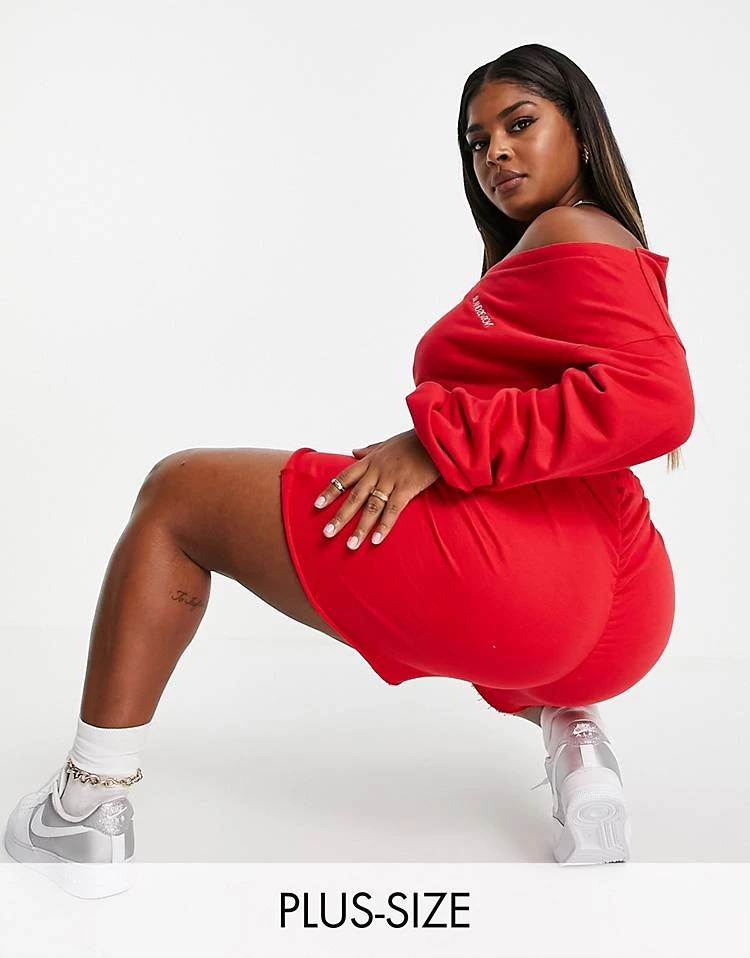 Promo โจ Public Desire Curve Sweat Short Co Ord In Red For Women ๐ 3 Promo โจ Public Desire Curve Sweat Short Co Ord In Red For Women ๐