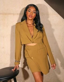 Discount 😉 Public Desire X Kenza Co Ord In Khaki 💯