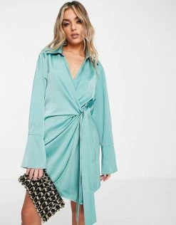 Buy ๐ Public Desire Satin Wrap ๐ Dress In Aqua Blue For Women โ 11 Buy ๐ Public Desire Satin Wrap ๐ Dress In Aqua Blue For Women โ -Outlet Women's Public Desire Store unnamed file 419