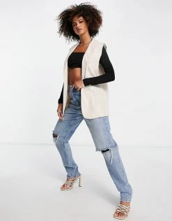 Cheapest ⌛ Public Desire Sleeveless Blazer Co Ord In Cream For Women 💯 -Outlet Women's Public Desire Store unnamed file 4204