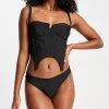 Cheap ✔️ Public Desire Bandage Corset 👙 Bikini In Black - BLACK ❤️ -Outlet Women's Public Desire Store unnamed file 4289