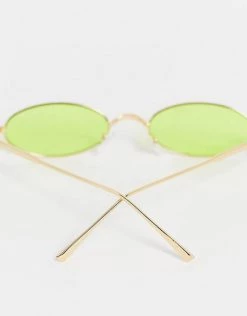 Cheapest 🌟 Public Desire Mini Oval 👓 Sunglasses In Neon Yellow For Unisex 🧨 -Outlet Women's Public Desire Store unnamed file 43