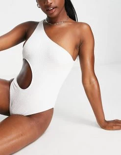 Top 10 😍 Public Desire Scrunch One Shoulder Cut Out 🩱 Swimsuit In White For Women 🤩