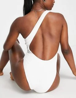 Top 10 😍 Public Desire Scrunch One Shoulder Cut Out 🩱 Swimsuit In White For Women 🤩 -Outlet Women's Public Desire Store unnamed file 4402