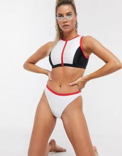 Buy 😉 Public Desire High Leg 👙 Bikini Bottom In White With Red Trim For Women Multi 🔔 -Outlet Women's Public Desire Store unnamed file 4454