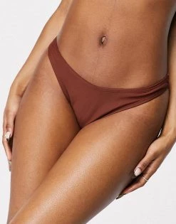 Deals ❤️ Public Desire High Leg 👙 Bikini Bottom In Cholate For Women Chocolate ⭐