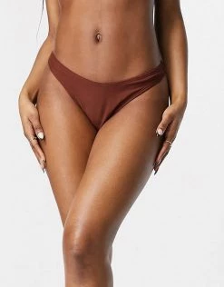 Deals ❤️ Public Desire High Leg 👙 Bikini Bottom In Cholate For Women Chocolate ⭐ -Outlet Women's Public Desire Store unnamed file 4483
