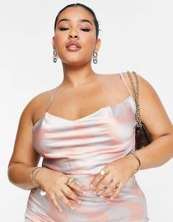 New 😉 Public Desire Curve Satin Midi 👗 Dress In Swirl Print For Women 🔥 -Outlet Women's Public Desire Store unnamed file 452