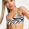 Best Sale 🧨 Public Desire Crop 👙 Bikini Top Tiger Print For Women 🎁 -Outlet Women's Public Desire Store unnamed file 4523