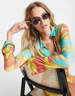 Coupon ⭐ Public Desire Slinky 👚 Shirt Co-ord In Scarf Print For Women Multi 🔥 9 Coupon ⭐ Public Desire Slinky 👚 Shirt Co-ord In Scarf Print For Women Multi 🔥 -Outlet Women's Public Desire Store unnamed file 4585