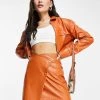 Coupon 🌟 Public Desire Leather Look Utility 👚 Shirt Co Ord In Clay For Women 🛒 -Outlet Women's Public Desire Store unnamed file 4598