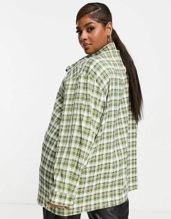 Best deal 🥰 Public Desire Curve Oversized Khaki Check 👚 Shirt For Women Multi 🧨 -Outlet Women's Public Desire Store unnamed file 4625