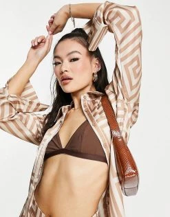 Cheapest ✔️ Public Desire Satin Printed 👕 Shirt Suit In Multi For Women 🛒 -Outlet Women's Public Desire Store unnamed file 4630