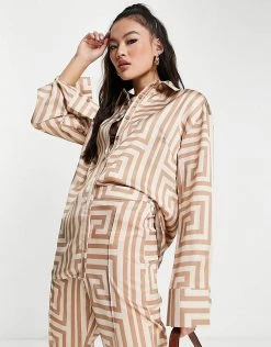 Cheapest ✔️ Public Desire Satin Printed 👕 Shirt Suit In Multi For Women 🛒 -Outlet Women's Public Desire Store unnamed file 4631