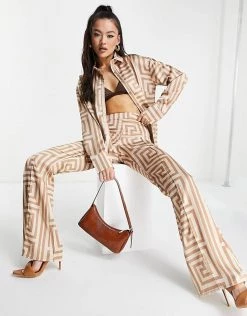 Cheapest ✔️ Public Desire Satin Printed 👕 Shirt Suit In Multi For Women 🛒 -Outlet Women's Public Desire Store unnamed file 4632