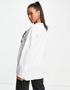 Budget ❤️ Public Desire Minimal Logo Long Sleeve T-shirt In White For Women ❤️ -Outlet Women's Public Desire Store unnamed file 4656