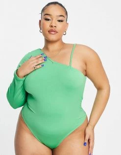 Discount ✔️ Public Desire Curve Double Layer Slinky Plunge Bodysuit In Bright Green For Women 👍 -Outlet Women's Public Desire Store unnamed file 4680