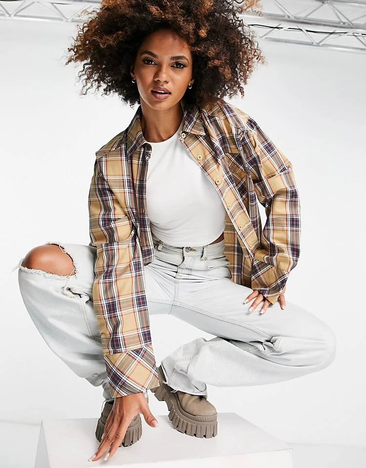 Best Sale π― Public Desire Oversized Check π Shirt In Beige For Women Multi 𧨠3 Best Sale π― Public Desire Oversized Check π Shirt In Beige For Women Multi π§¨