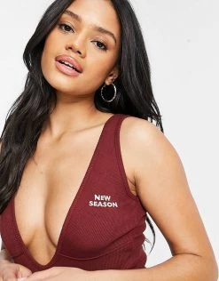 Best reviews of 🌟 Public Desire Plunge Body With Logo Front In Chocolate For Women Brown 😍