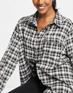 Coupon 🎁 Public Desire Oversized Check 👕 Shirt In Black Check For Women Multi 🤩 -Outlet Women's Public Desire Store unnamed file 4799