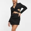 Best Pirce 💯 Public Desire X Amber Gill Wrap Detail Cropped Blazer 👗 Dress With Drop Waist In Black For Women 🤩 -Outlet Women's Public Desire Store unnamed file 480