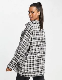 Coupon 🎁 Public Desire Oversized Check 👕 Shirt In Black Check For Women Multi 🤩 -Outlet Women's Public Desire Store unnamed file 4800