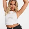Top 10 🎉 Public Desire Ruched Side Crop Top In White For Women 👏 -Outlet Women's Public Desire Store unnamed file 4812