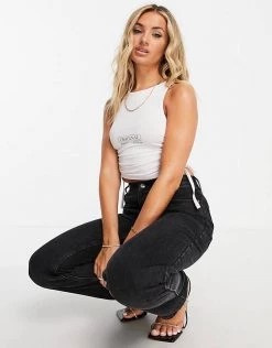 Top 10 🎉 Public Desire Ruched Side Crop Top In White For Women 👏 -Outlet Women's Public Desire Store unnamed file 4814