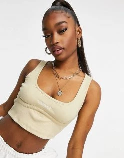 Flash Sale ⭐ Public Desire Shrunken Structured Top In Co-ord In Beige For Women 🥰