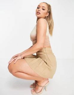 Outlet 🌟 Public Desire Dip Dye Crop Top Co Ord In Brown For Women Multi 😀 -Outlet Women's Public Desire Store unnamed file 4835