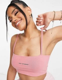 Deals 🎉 Public Desire Strappy Square Neck Crop Top In Rose For Women 👍 -Outlet Women's Public Desire Store unnamed file 4871