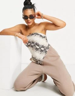 Cheapest ๐ Public Desire Scarf Top In Snake Print For Women Multi โญ