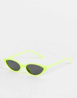 Promo 😀 Public Desire Cat Eye 👓 Sunglasses In Neon Yellow For Women 🔔 -Outlet Women's Public Desire Store unnamed file 49