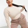 Deals ⭐ Public Desire Curve Long Sleeve Bodysuit In Beige For Women 🤩 -Outlet Women's Public Desire Store unnamed file 4922
