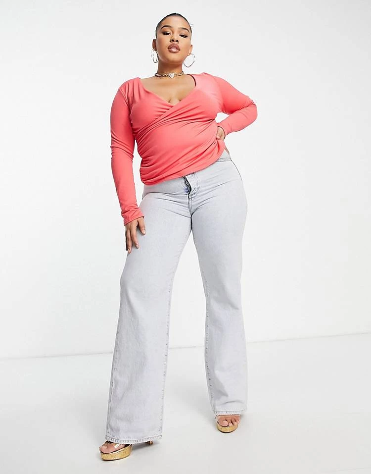 Promo ๐ Public Desire Curve Double Layer Slinky Long Sleeve Crop Top In Magenta For Women ๐ 6 Promo ๐ Public Desire Curve Double Layer Slinky Long Sleeve Crop Top In Magenta For Women ๐ - Image 4