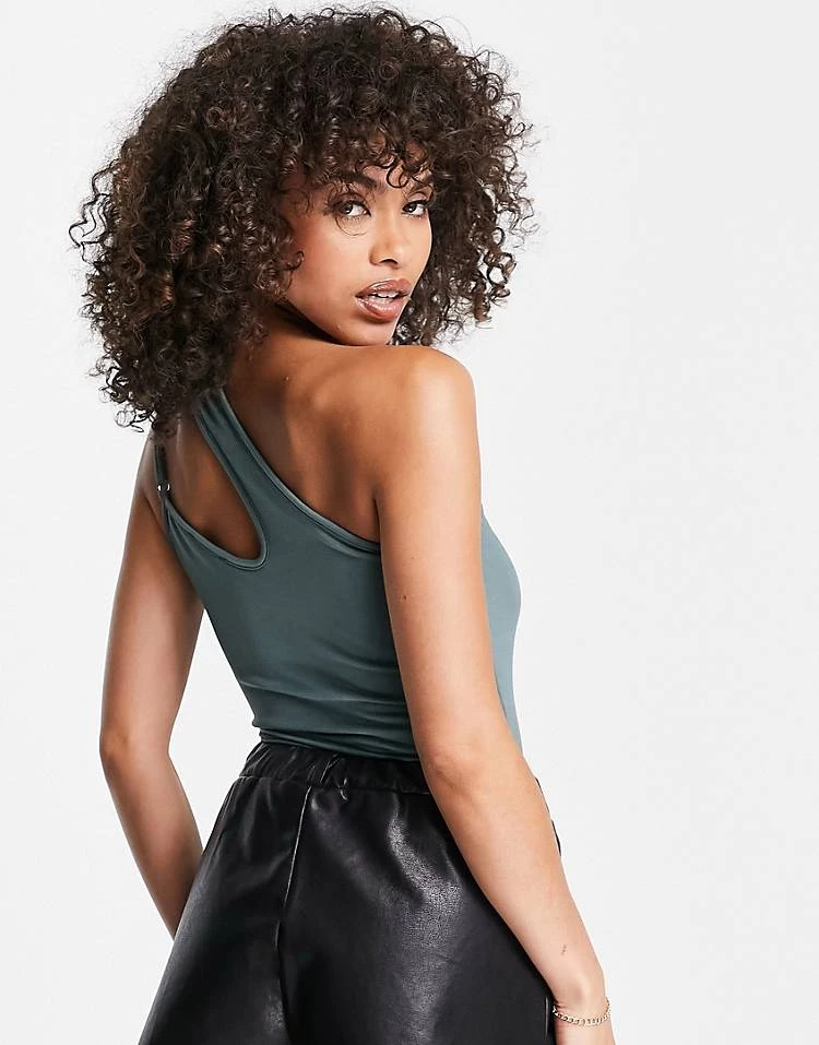 Hot Sale 🌟 Public Desire Double Layer Cut Out One Shoulder Bodysuit In Petrol Blue For Women 😍 4 Hot Sale 🌟 Public Desire Double Layer Cut Out One Shoulder Bodysuit In Petrol Blue For Women 😍 - Image 2