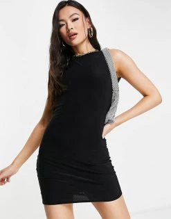 Coupon ⌛ Public Desire Cowl Back Mini 👗 Dress In Black For Women 🤩 -Outlet Women's Public Desire Store unnamed file 527