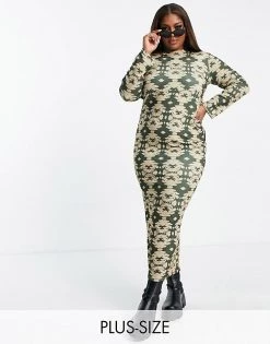 Best Pirce ๐ Public Desire Curve Open Back Maxi ๐ Dress In Green For Women Multi ๐ฅ