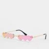 Best deal 👍 Public Desire Multi Heart 👓 Sunglasses Ombre Neon Pink For Women 🔥