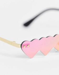 Best deal 👍 Public Desire Multi Heart 👓 Sunglasses Ombre Neon Pink For Women 🔥 -Outlet Women's Public Desire Store unnamed file 63