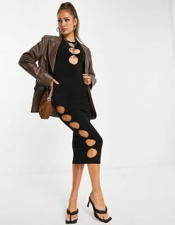 Best deal 😉 Public Desire Cut Out Maxi 👗 Dress In Black For Women ❤️ -Outlet Women's Public Desire Store unnamed file 638